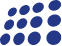 Blue circular pattern forming an abstract design on a transparent background.